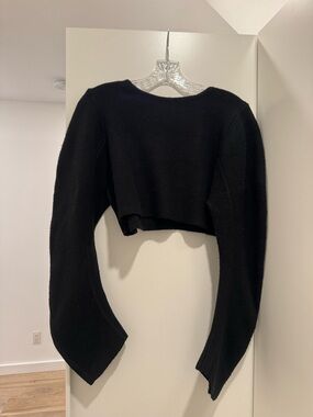 Cropped Black Knit Sweater